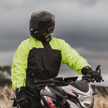 Motorcycle Rain Suit Oxford Rainseal Oversuit Black/Fluo L - 17
