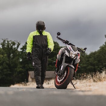 Regndräkt för motorcykel Oxford Rainseal Oversuit Black/Fluo M - 19