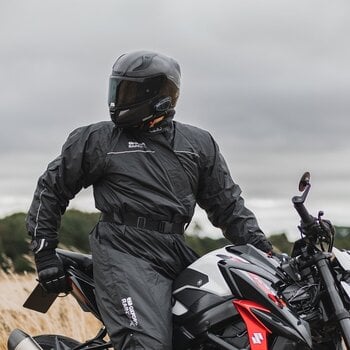 Motorcycle Rain Suit Oxford Rainseal Oversuit Black L - 17