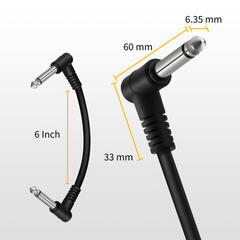 Patch kabel Donner EC1048 15cm Guitar Patch Cable Black 6-Pack 15,25 cm Kotni - Kotni Patch kabel - 5