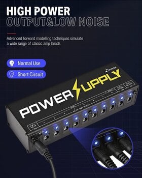 Napájecí adaptér Donner EC812 DP-1 10 Isolated Output Guitar Effect Pedals Power Supply - 5