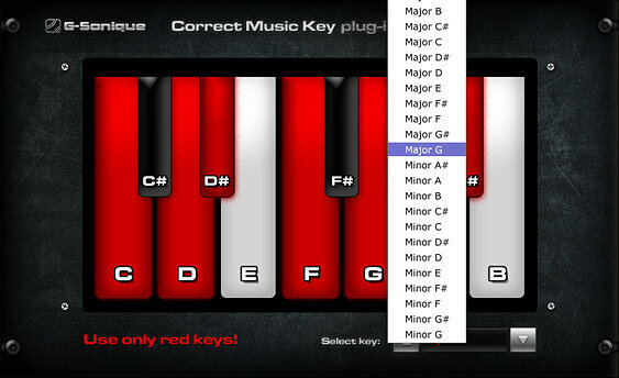 Plug-in de efeitos G-Sonique Correct music key /scale (Produto digital) - 2