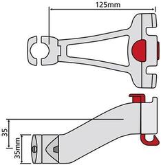 Cyklistická taška KLICKfix Handlebar Stem Adaptér Black/Red - 2