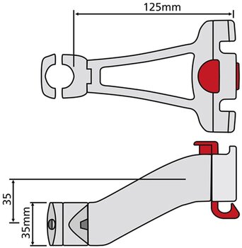 Cyklistická taška KLICKfix Handlebar Adapter Stem Black/Red - 3