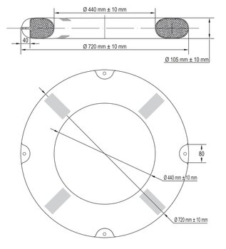 Mentőgyűrű,  Mentőpatkó Lalizas Lifebuoy Ring SOLAS/MED with Retroreflect Tape - 2