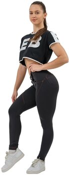 Fitness shirt Nebbia Oversized Crop Top Game On Black XS Fitness shirt - 3