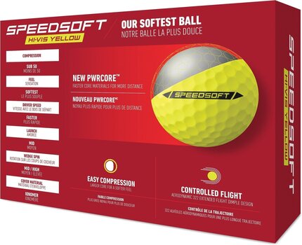 Piłka golfowa TaylorMade Speed Soft Golf Balls Yellow - 4