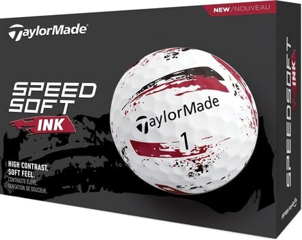 Golfball TaylorMade Speed Soft Golf Balls Ink Red - 3