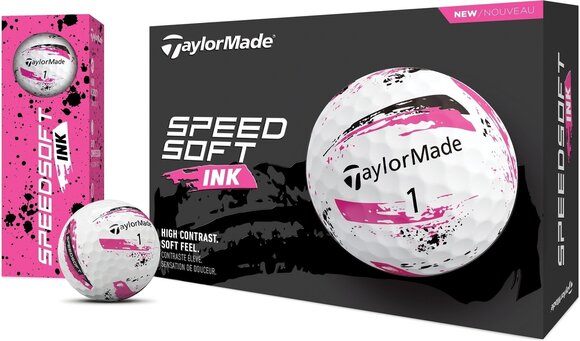 Нова топка за голф TaylorMade Speed Soft Golf Balls Ink Pink - 2