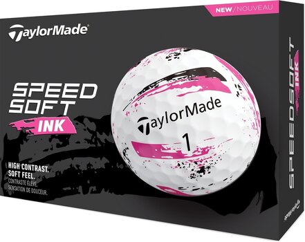 Piłka golfowa TaylorMade Speed Soft Golf Balls Ink Pink - 3