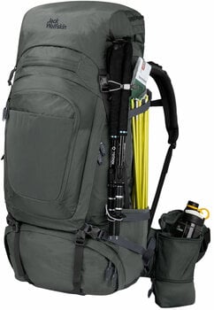 Outdoor Backpack Jack Wolfskin Denali 65+10 Women Slate Green S-L Outdoor Backpack - 2