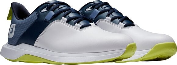 Heren golfschoenen Footjoy ProLite Mens Golf Shoes White/Navy/Lime 40,5 - 5
