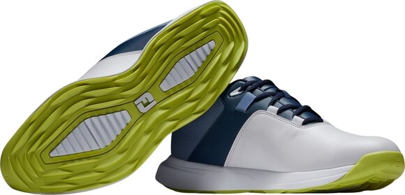 Heren golfschoenen Footjoy ProLite Mens Golf Shoes White/Navy/Lime 40,5 - 6