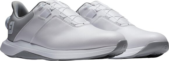 Calçado de golfe para homem Footjoy ProLite Mens Golf Shoes White/White/Grey 41 - 5