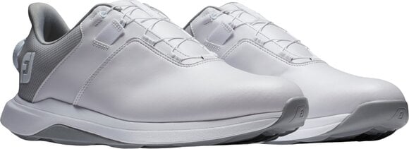 Calçado de golfe para homem Footjoy ProLite Mens Golf Shoes White/White/Grey 44,5 - 5