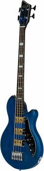 4-string Bassguitar Supro Huntington 3 Bass Guitar with Piezo Transparent Blue - 3