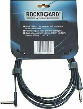 Инструментален кабел RockBoard Flat Черeн 3 m Директен - Ъглов - 2