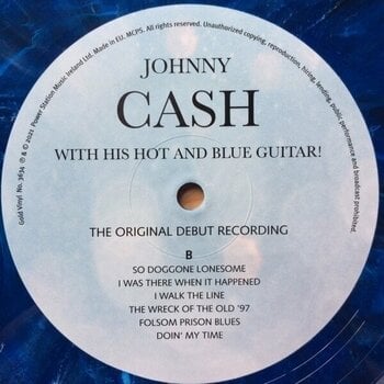 Vinyl Record Johnny Cash - With His Hot And Blue Guitar (Limited Edition) (Reissue) (Blue Marbled Coloured) (LP) - 4