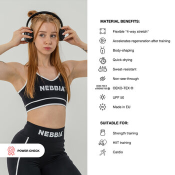 Fitnes hlače Nebbia Medium Support Sports Bra My Rules Black XS Fitnes hlače - 6