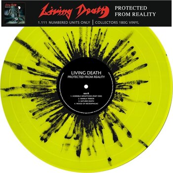 LP Living Death - Protected From Reality (Limited Edition) (Reissue) (Neon Yellow Black Marbled Coloured) (LP) - 3