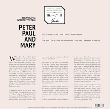Vinyl Record Peter, Paul and Mary - The Original Debut Recording (Limited Edition) (Numbered) (Gold Marbled Coloured) (LP) - 4
