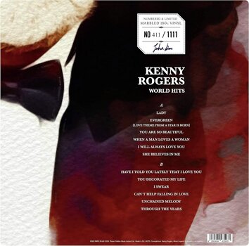 Грамофонна плоча Kenny Rogers - World Hits (Limited Edition) (Numbered) (Marbled Coloured) (LP) - 3