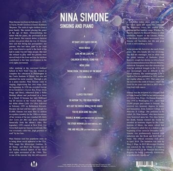 Vinylplade Nina Simone - Singing And Piano (Limited Edition) (Numbered) (Marbled Coloured) (LP) - 3