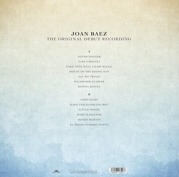 Vinyl Record Joan Baez - Joan Baez (The Originals Debut Recording) (Limited Edition) (Blue Coloured) (LP) - 3