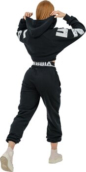 Фитнес суичър Nebbia Training Cropped Hoodie Black M Фитнес суичър - 9
