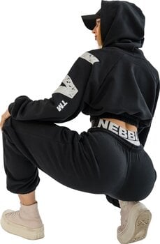 Фитнес суичър Nebbia Training Cropped Hoodie Black M Фитнес суичър - 10