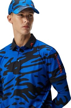 Риза за поло J.Lindeberg Tour Tech Reg Fit Print Mens Polo Neptune Nautical Blue L - 5