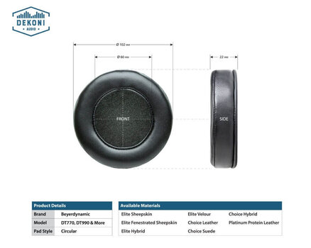 Ear Pads for headphones Dekoni Audio EPZ-DT78990-GEL Ear Pads for headphones Black - 11