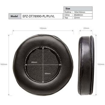 Náušníky pro sluchátka Dekoni Audio EPZ-DT78990-PU Náušníky pro sluchátka Černá - 5