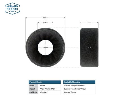 Наушниците за слушалки Dekoni Audio EPZ-GRADO-ELVL Наушниците за слушалки Черeн - 9