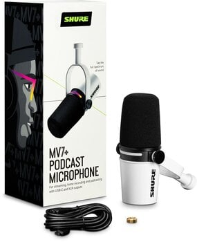 USB микрофон Shure MV7+ -W - 5