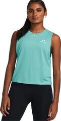 Fitness T-Shirt Under Armour Women's Rush Energy Crop Tank Celeste/White - 2