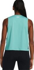 Fitness T-Shirt Under Armour Women's Rush Energy Crop Tank Celeste/White - 3