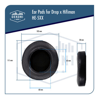 Ušesne blazinice za slušalke Dekoni Audio EPZ-HE5XX-FNSK Ušesne blazinice za slušalke Črna - 9