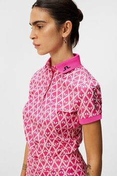 Polo Shirt J.Lindeberg Tour Tech Print Womens Polo Fuchsia Purple M - 3