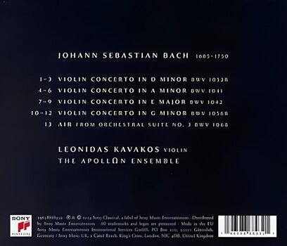 Muzyczne CD Leonidas Kavakos - Bach: Violin Concertos (CD) - 2