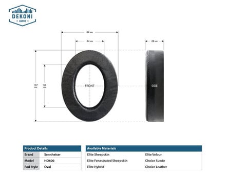 Náušníky pro sluchátka Dekoni Audio EPZ-HD600-VL Náušníky pro sluchátka Černá - 9