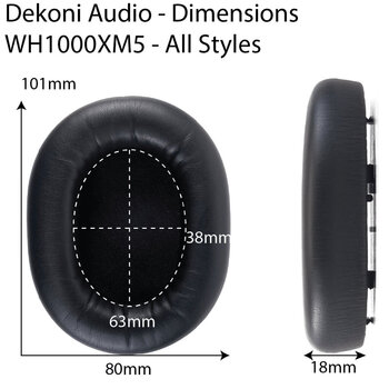 Ear Pads for headphones Dekoni Audio EPZ-XM5-PL Ear Pads for headphones Black - 9