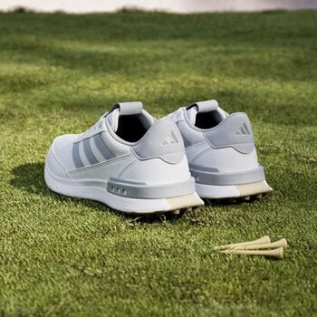 Junior golfschoenen Adidas S2G Spikeless 24 Junior Golf Shoes White/Halo Silver/Gum 34 - 5