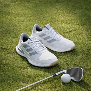 Junior golf shoes Adidas S2G Spikeless 24 Junior Golf Shoes White/Halo Silver/Gum 36 2/3 - 4