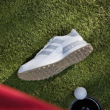 Calçado de golfe júnior Adidas S2G Spikeless 24 Junior Golf Shoes White/Halo Silver/Gum 36 2/3 - 6