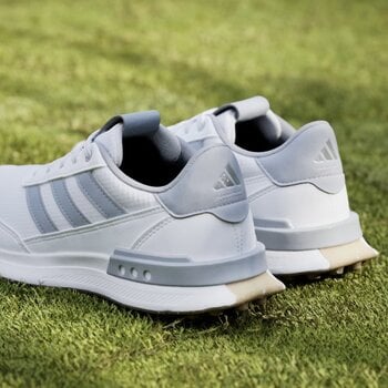 Calçado de golfe júnior Adidas S2G Spikeless 24 Junior Golf Shoes White/Halo Silver/Gum 36 2/3 - 9