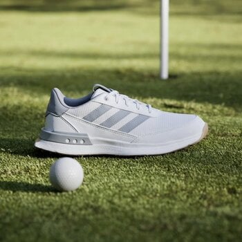 Junior golfcipők Adidas S2G Spikeless 24 Junior Golf Shoes White/Halo Silver/Gum 38 2/3 - 2