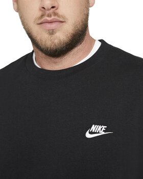 Fitness Sweatshirt Nike Club Crew Mens Fleece Black/White 2XL Fitness Sweatshirt - 3