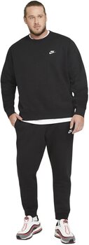 Fitness Sweatshirt Nike Club Crew Mens Fleece Black/White 2XL Fitness Sweatshirt - 4