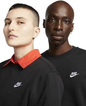 Fitness Sweatshirt Nike Club Crew Mens Fleece Black/White 2XL Fitness Sweatshirt - 9